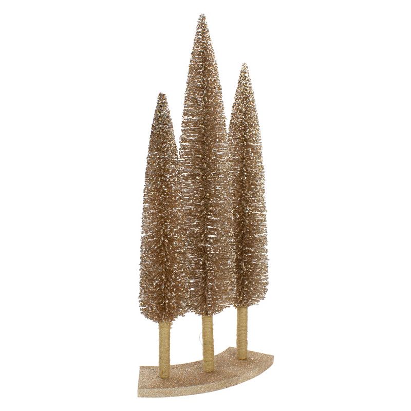 Northlight Set of 3 Rose Gold Sisal Christmas Trees Table Top Decor 25", 3 of 5