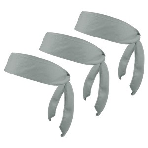 Unique Bargains Polyester Elastic Running Sports Workout Head Ties Sweatbands 3 Pcs Dark Grey - 1 of 3