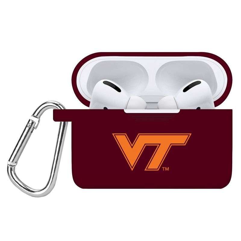 NCAA Virginia Tech Hokies Apple AirPods Pro Compatible Silicone Battery Case Cover - Maroon, 1 of 3