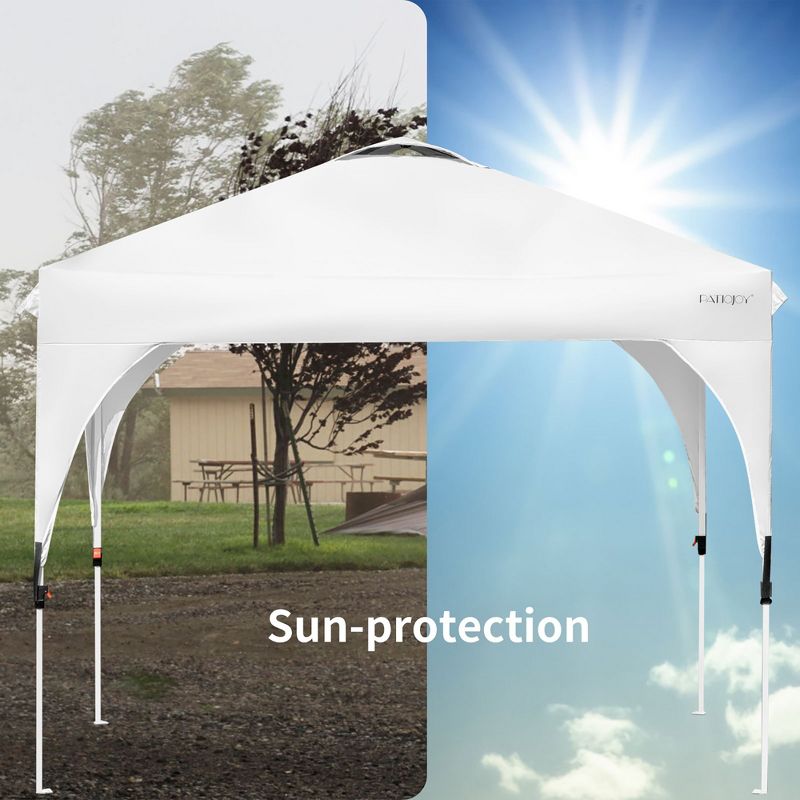 10x10 FT Outdoor Pop Up Tent Canopy Height Adjustable Sun Shelter W/ Roller Bag, 3 of 11