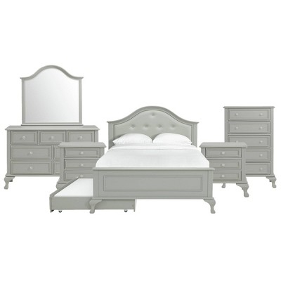 Full 6pc Jenna Panel Bedroom Set Gray - Picket House Furnishings