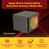 QPower 15 Inch Heavy-Duty Single Vented Carpet Covered Durable Car Audio Vehicle Subwoofer Enclosure Woofer Box, Charcoal Gray - 2 of 4