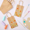 Juvale 24-Pack Small Gift Bags with Handles, 5.3x3x8.5 Inch Bulk Kraft Paper Material Brown Bags, Use for Birthday Party Favors, Reusable Grocery - 3 of 4