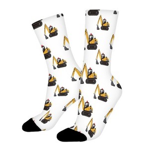Crawler Excavator Women Printed Crew Socks Funny Funky Socks Soft Polyester Novelty Gifts for Artists Men - 1 of 1