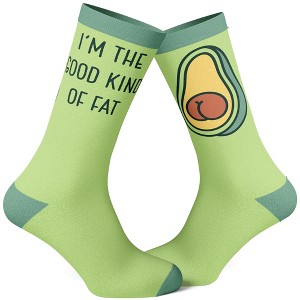 Crazy Dog T-Shirts Women's I'm The Good Kind Of Fat Socks Funny Avocado Pit Butt Cheeks Footwear - 1 of 4