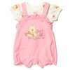 Disney Baby Girls French Terry Short Overalls and and T-Shirt Outfit Set - 3 of 4