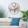 26"x26" Metal Leaf Metallic Wall Decor with Circular Frame and Silver Accents Gold - Olivia & May - 2 of 4