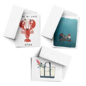 Love/Friendship Greeting Card Pack (3ct) "Lobster Date, Tote Bag, Love-stah" by Ramus & Co - 1 of 4