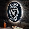 Evergreen Ultra-Thin Edgelight LED Wall Decor, Round, Las Vegas Raiders- 23 x 23 Inches Made In USA - 2 of 4