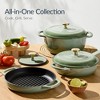 Best Choice Products 6-Piece Enameled Cast Iron Cookware Set, 6QT Dutch Oven W/ Lid, 2QT Skillet W/ Lid, Grill Pan, Grill Press - Sage - 3 of 4