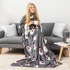 PAVILIA Wearable Blanket with Sleeves for Women Men Adults, Warm Soft Plush Snuggle Pocket Sleeved TV Throw - 2 of 4