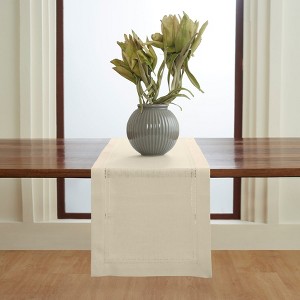 Solino Home Linen Double Hemstitch Table Runner - 1 of 4