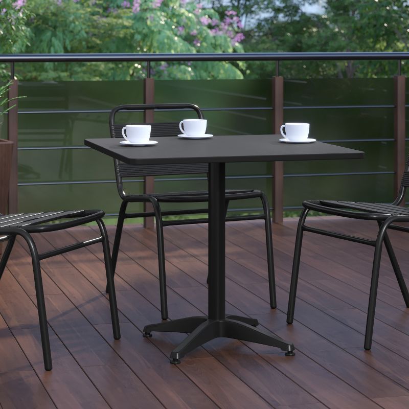 Flash Furniture Mellie 31.5'' Square Aluminum Indoor-Outdoor Table with Base, 5 of 12