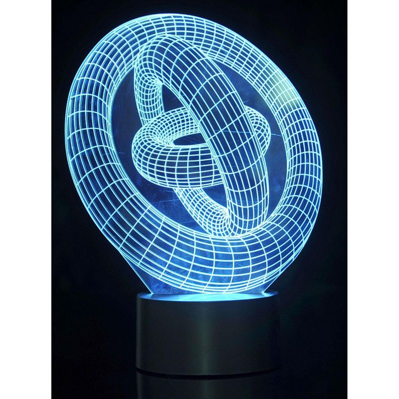 Link 3D Ring-In-Ring Laser Cut Precision Multi Colored LED Night Light Lamp - Great For Bedrooms, Dorms, Dens, Offices and More!, 3 of 12