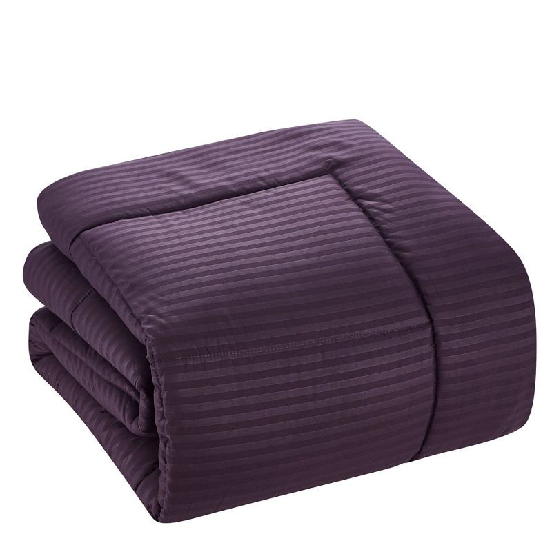 8 Piece Embossed Dobby Stripe Bed In A Bag All Season Complete Set - Sweet Home Collection™, 4 of 6