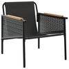 vidaXL Patio Chairs with Cushions Outdoor Garden Furniture Black Steel - 4 of 4