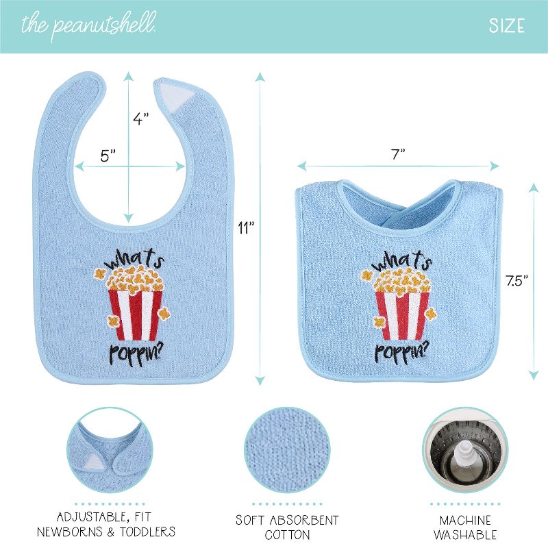 The Peanutshell Baby Boy Terry Bibs, 18 Pack for Feeding, Teething, or Drooling|Funny Sayings/Hello Sunshine, 3 of 9