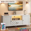 Television Stands for Living Room Entertainment Center w/Lights, Stands for 65 Inch Tv, TV Console Table w/2 Storage and 1 Drawer - 4 of 4