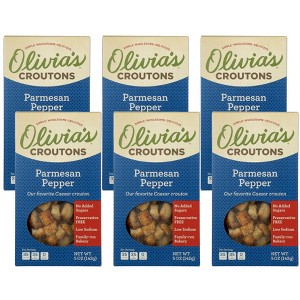 Olivia's Parmesan Pepper Croutons - Case of 6/5 oz - 1 of 3