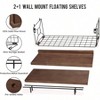 Floating Shelves Wall Set of 3 with Metal Toilet Paper Holder Brown Bathroom Bedroom Living Room Kitchen Office Wall Decor Shelf Dcor - 4 of 4