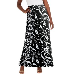 Jessica London Women's Plus Size Stretch Knit Maxi Skirt - 1 of 4