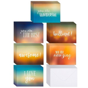 Best Paper Greetings 36 Pack Blank A7 Encouragement Greeting Cards with Motivational Quotes, Inspirational 5x7 Note Cards with Envelopes - 1 of 4