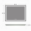 Keonjinn LED Bathroom Vanity Wall Mirror, 3 Color Temperatures Dimmable, Frontlit & Backlit, Double Lights Strips - 3 of 4