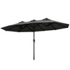 Maggift Large Patio Umbrella, Twin Umbrella Outdoor Patio, Double-Sided Rectangle Market Umbrella for Pool Lawn Garden, Brown 181.1"*106.2"*94.5" - 2 of 4