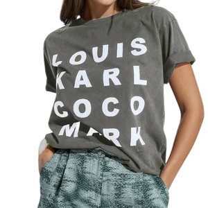 Women's FAMOUS NAMES LOGOS AT FRONT T-SHIRT - Q2 - 1 of 3