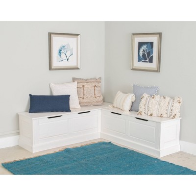 Tobin Backless Corner Breakfast Nook White Linon Target