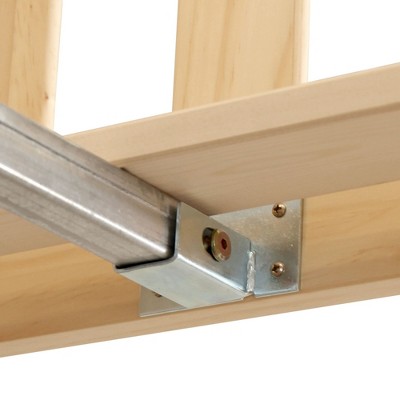 Natural Pine Full Size Platform Bed Frame with Headboard and Slats