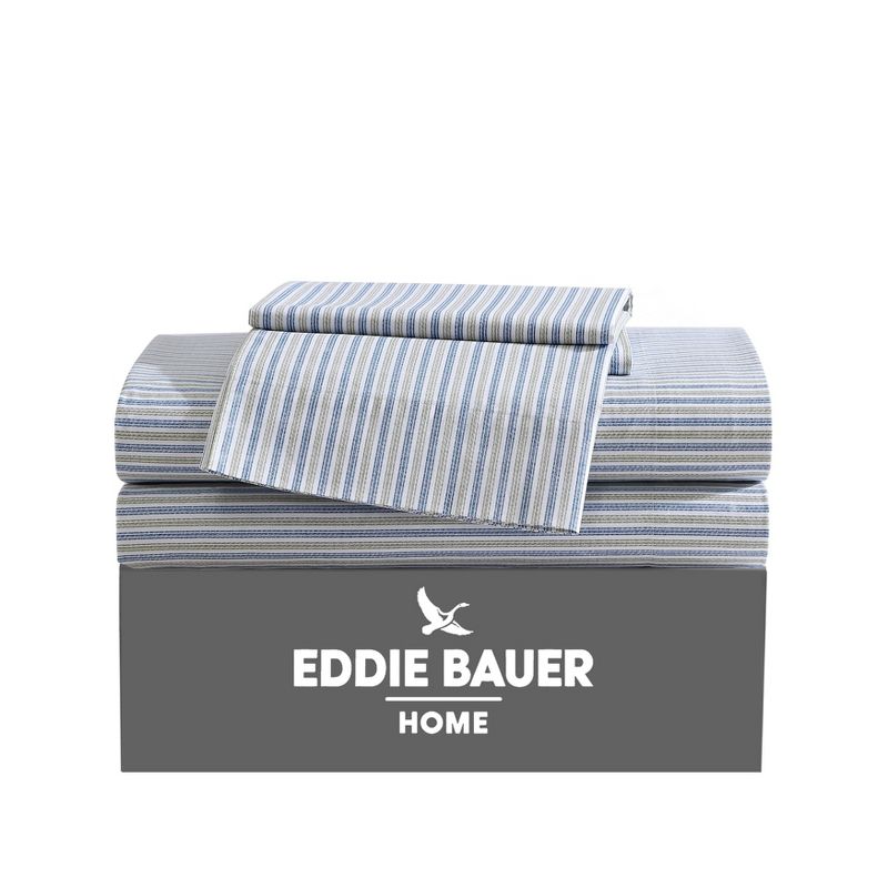 Eddie Bauer Ticking Stripe Navy Twin Sheet Set, 1 of 9