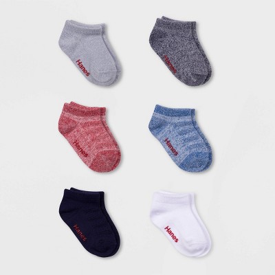 Hanes Baby Boys' 6pk Low Cut Super Soft Socks - 12-24M
