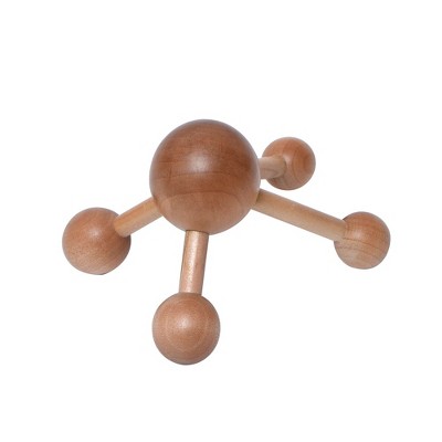 Evideco French Home Goods Natural Wood Handheld Massager - Relaxing Muscle Relief, Revitalizing Scrubbing Roller - Soothing Back & Body Therapy Tool