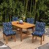ARDEN earthFIBER Plush Modern Tufted Polyfill Dining Chair Cushion, Set of 2, 21 x 40, Water repellent, Fade Resistant 21 x 40, Navy Blue King Palm - 3 of 4