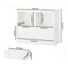 PAGED 2 Tier Kids Bookshelf,Book Rack with Large Drawer,Kids Toy Storage Cabinet for Bedroom,White - 3 of 4