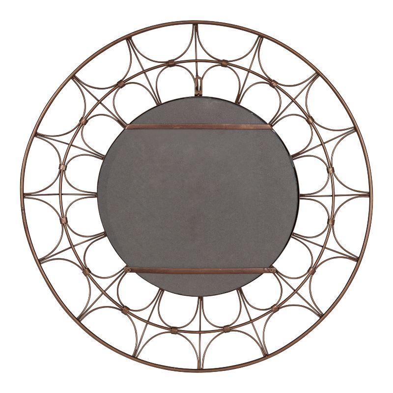 Kate and Laurel Avoca Round Metal Decorative Mirror, 28" Diameter, Bronze, 5 of 10