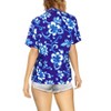 LA LEELA Hawaiian Shirts Womens Summer Beach Party Blouse Shirt Collared Short Sleeve Tropical Vacation Button Up Dress Tee Shirts Tops - 2 of 4
