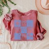Simply Sage Market Nautical Checkered Coquette Lightweight Garment Dyed Sweatshirt - 3 of 4