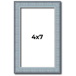 PosterPalooza | Photo Size Textured Blue Picture Frame - UV Acrylic, Foam Board Backing, Hanging Hardware - 1 of 4