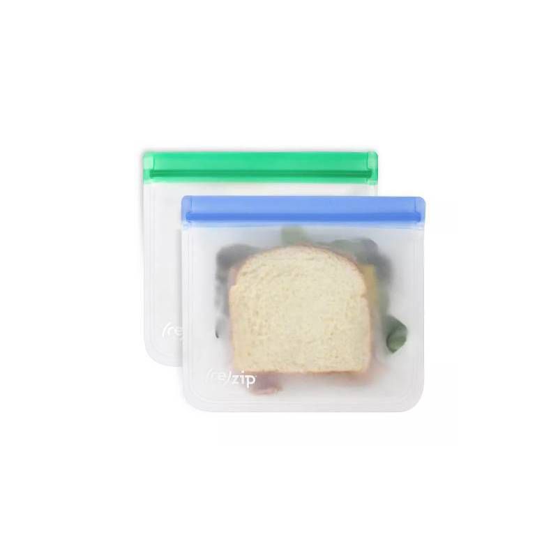 (re)zip Reusable Leak-proof Flat Sandwich Lunch Bag - 2pk (Colors May Vary), 1 of 14