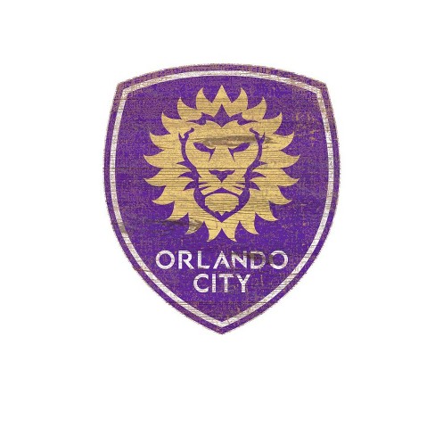 Mls Orlando City Sc Distressed Logo Cutout Sign : Target