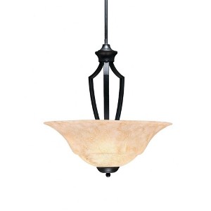 Toltec Lighting Zilo 3 - Light Pendant in  Matte Black with 20" Italian Marble  Shade - 1 of 1