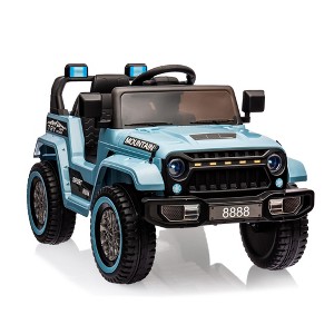 12V Kids Ride-on Truck with Parent Remote Control,All-Terrain Electric Car with Twin 35W Motors, 3 Speeds & Spring Suspension - 1 of 4