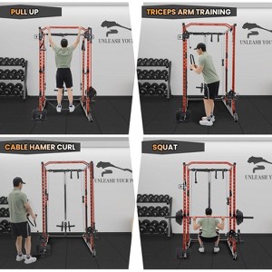 Multi-Functional Strength Training Squat Rack, LAT Pull Down System, Home Gym Equipment with 23 Attachments - 1 of 4