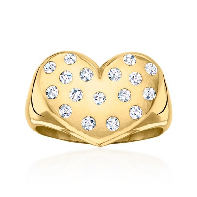 Ross-Simons Italian 0.30 ct. t.w. CZ Heart Ring in 18kt Gold Over Sterling