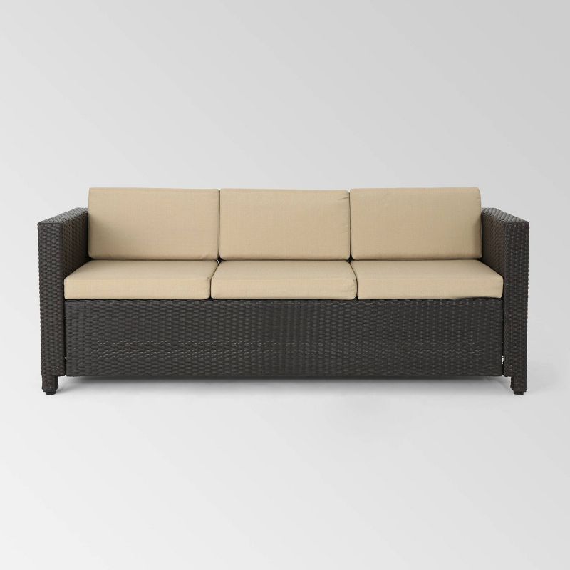 Puerta Wicker Patio Sofa - Christopher Knight Home, 1 of 8