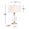 Vienna Full Spectrum Valerie Modern Table Lamp 28" Tall Gold Clear Crystal Glass White Rectangular Shade for Bedroom Living Room Bedside Nightstand - image 4 of 4