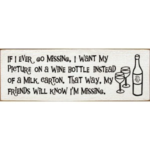 Slickblue Missing Picture on Wine Bottle Sign, 3.5x10 Solid Pine Rustic Wood Plaque, Multiple Colors - 1 of 3