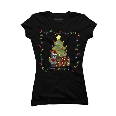 Junior's Design By Humans Christmas for Puppy By realdealclipart T-Shirt